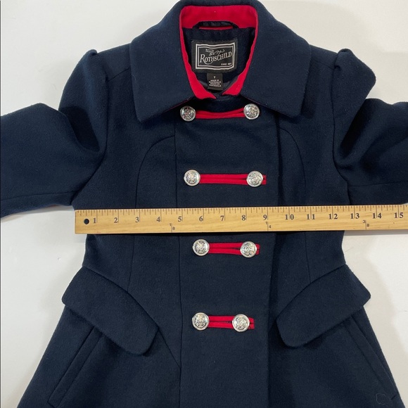 Rothschild Girls Navy Coat Military Style Red Trim Sz 7 - Picture 4 of 7